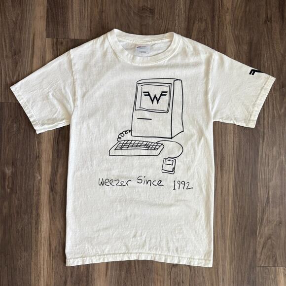 Vintage Weezer T-Shirt Mens Size S Computer 1992 Band Alternative Punk Rock - Picture 1 of 6